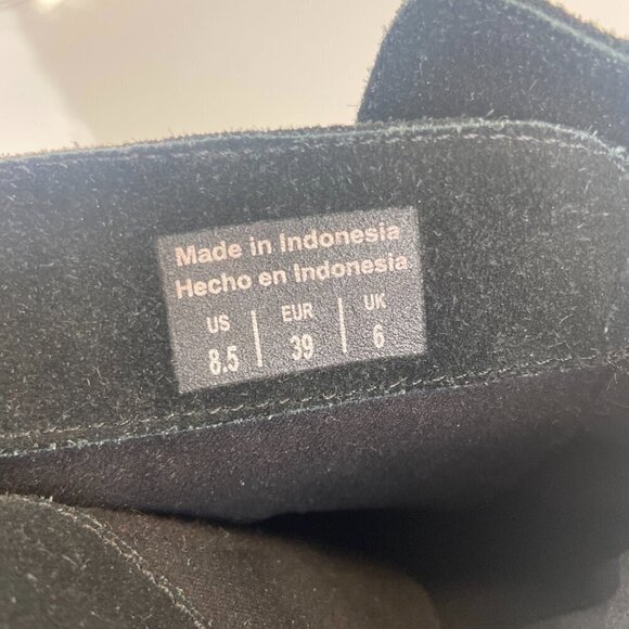 ALDO Suede Ankle Boots Stacked Heel Wrap Tassel Detail Black Women's US 8.5 NWOT - Picture 12 of 14